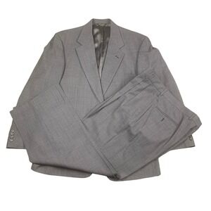 Hunter Haig 2pc Wool Suit Mens Brown Black Micro Check USA Tailored Jacket Pants